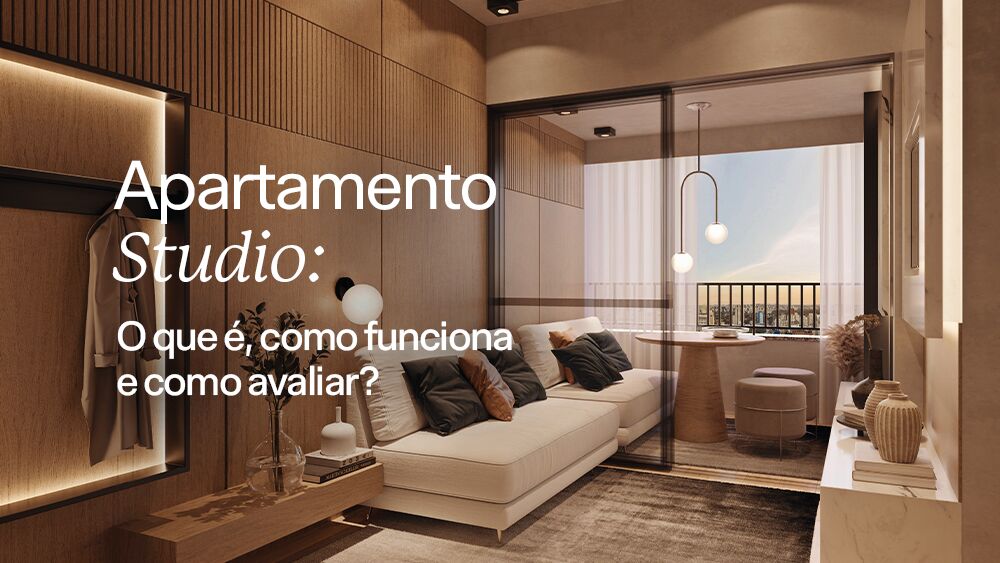 Interior de um apartamento studio moderno e aconchegante